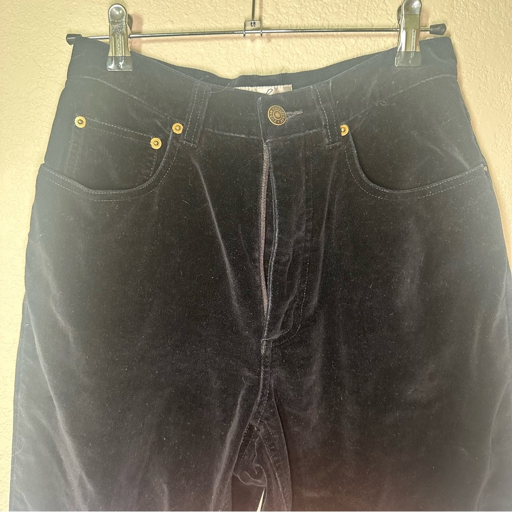 Geoffrey Beene Sport Black Velvet Pants – Size 8 – Vintage Made in Hong Kong - Picture 3 of 6